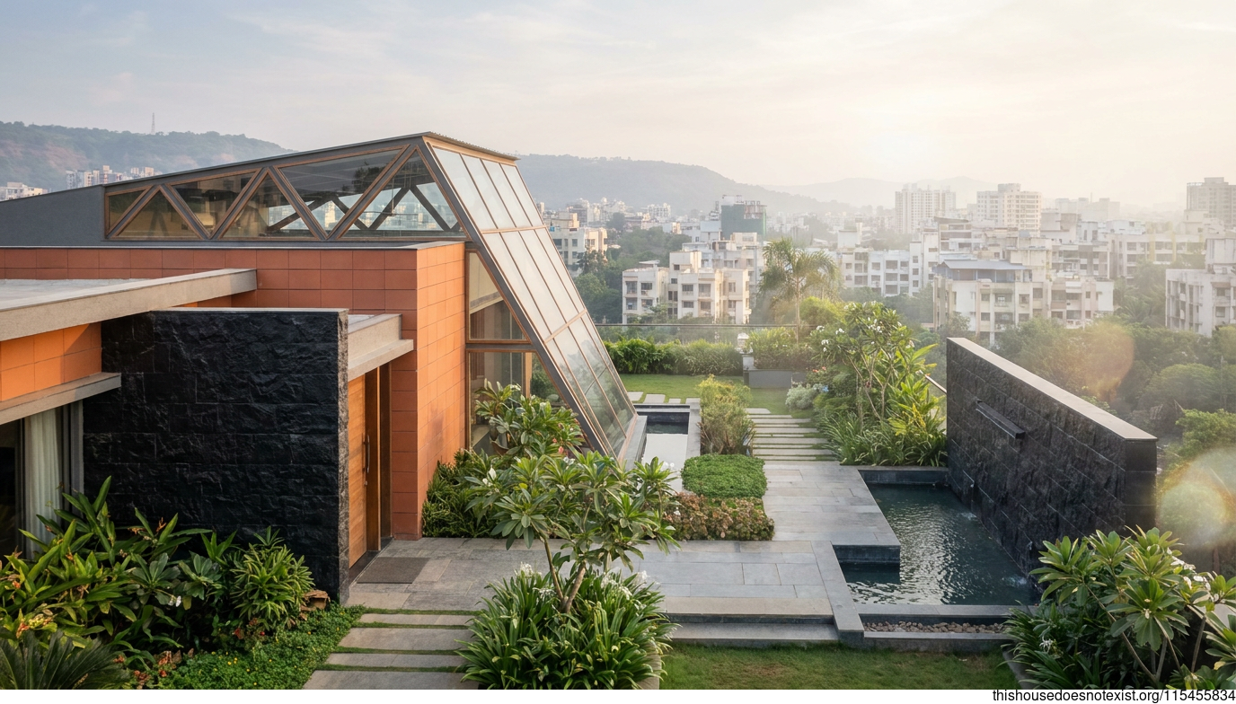 Modern Triangular Garden in Kalyan