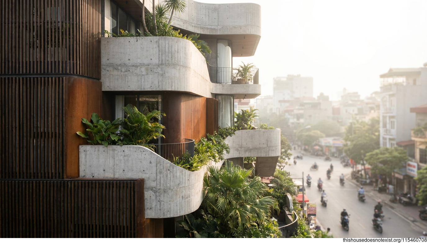 Modern Maximalist Concrete Home in Hanoi