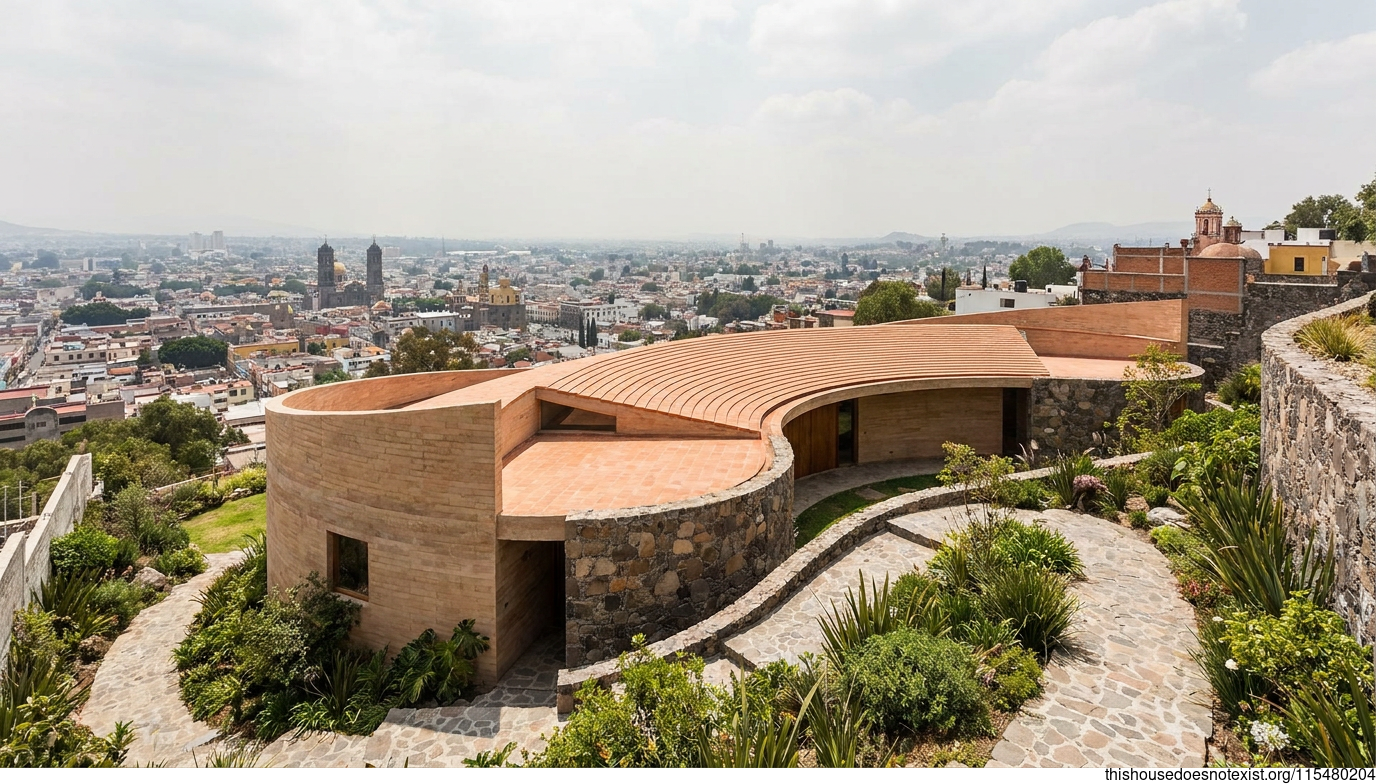 Futuristic Sandstone Curves in Puebla