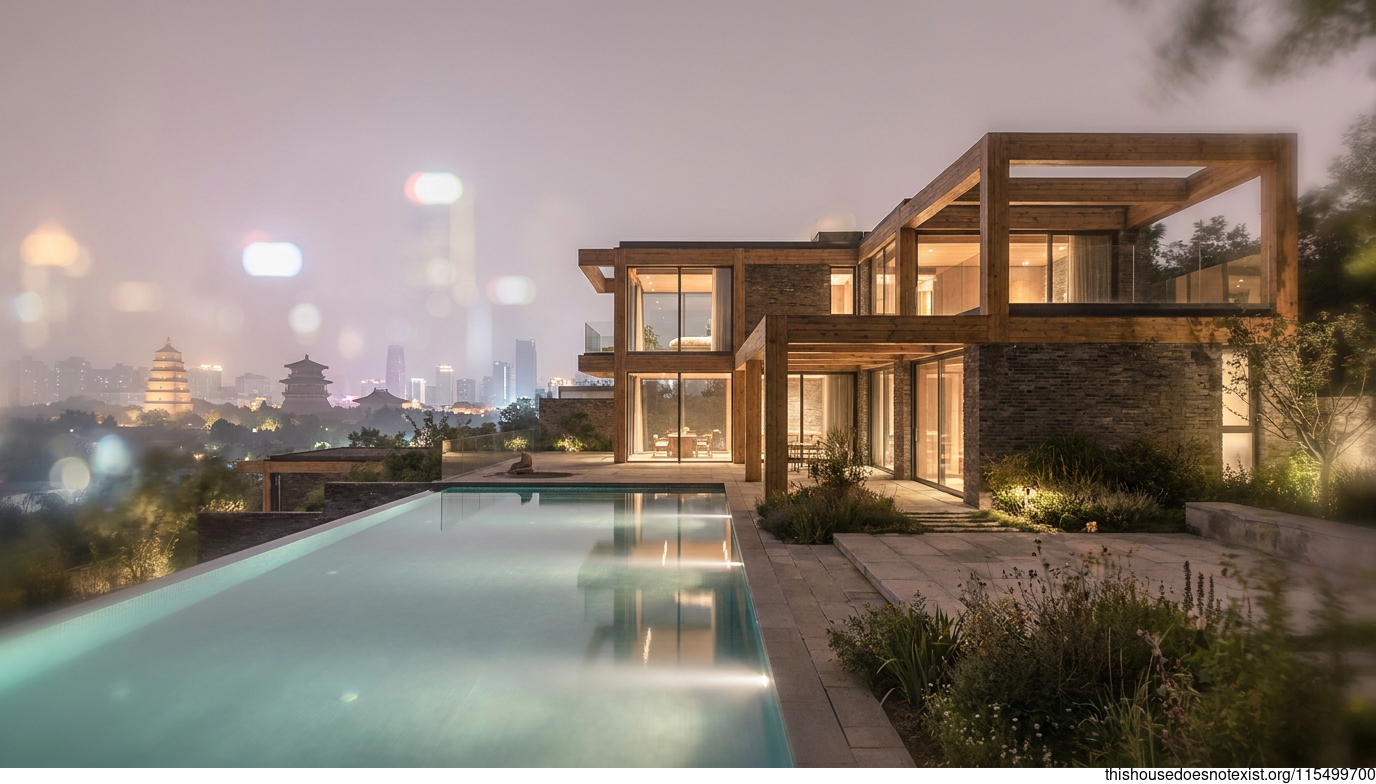 Modern Rectangular Timber Glass Night House