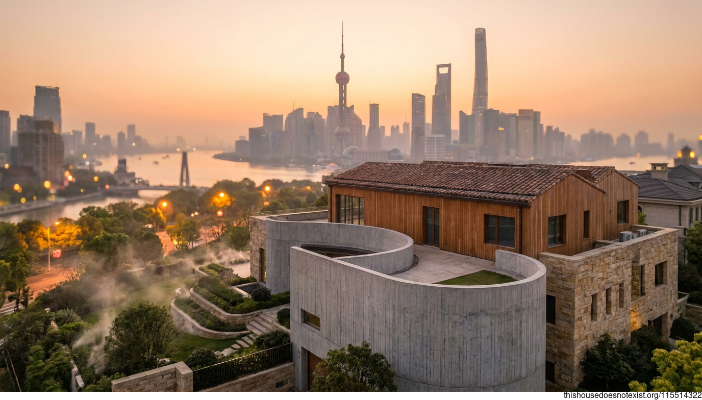 Mediterranean Curve in Shanghai Sunset