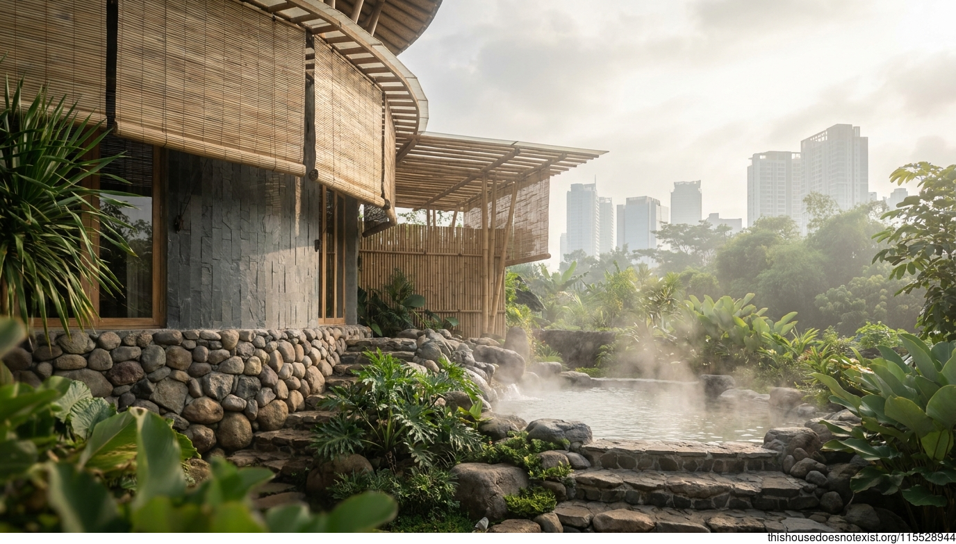 Modern Eco House with Hot Spring Exterior