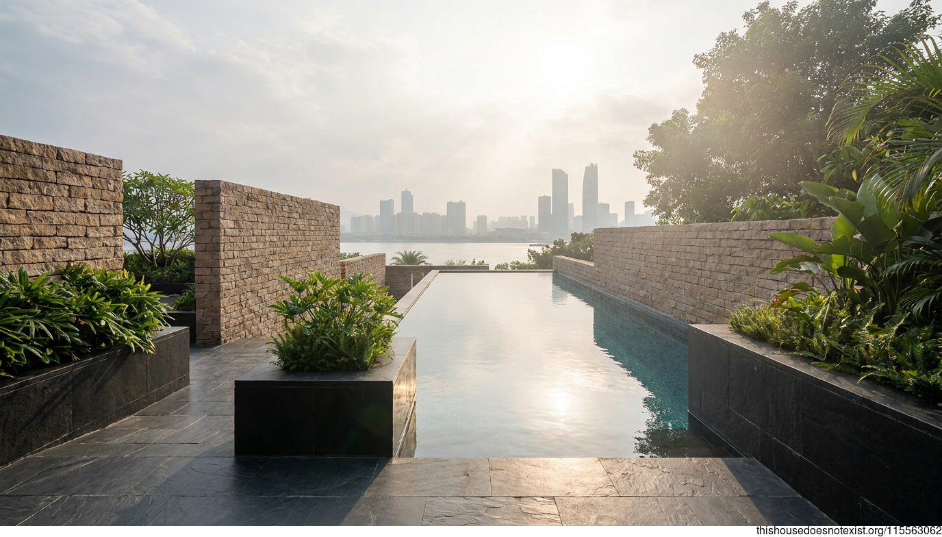 Modern Xiamen Garden with Infinity Pool