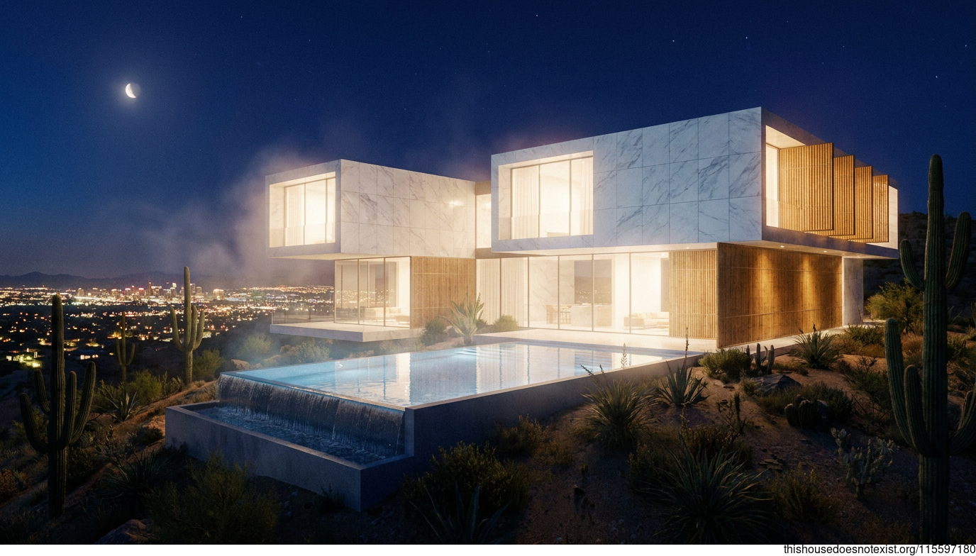 Phoenix Futuristic Marble House Exterior
