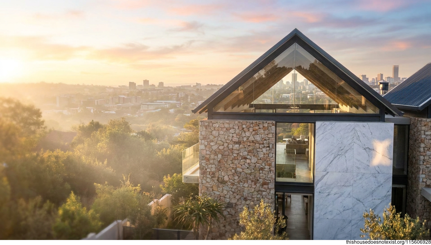 Triangular Marble Sunrise in Johannesburg