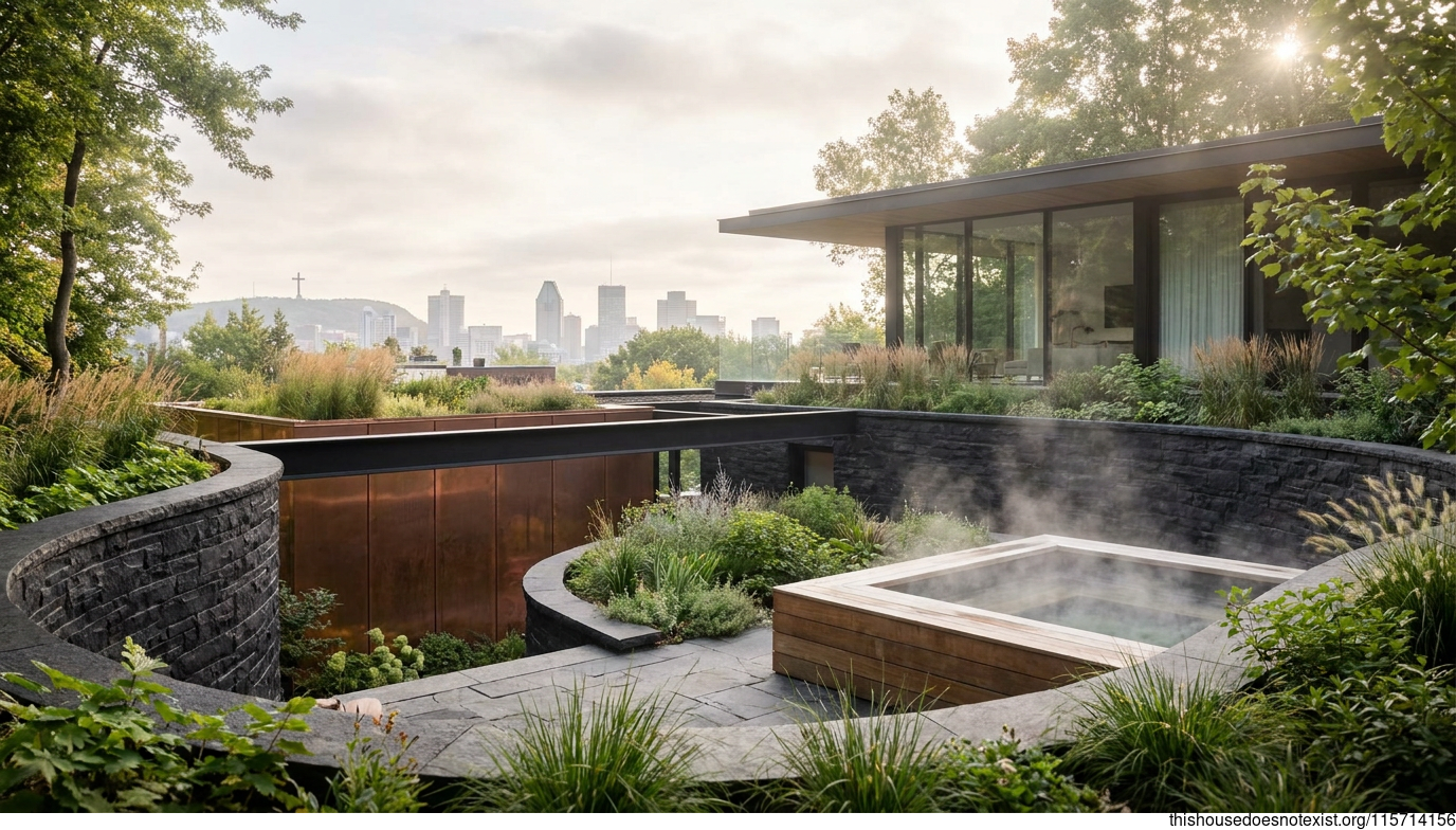 Montreal Modern Garden Jacuzzi