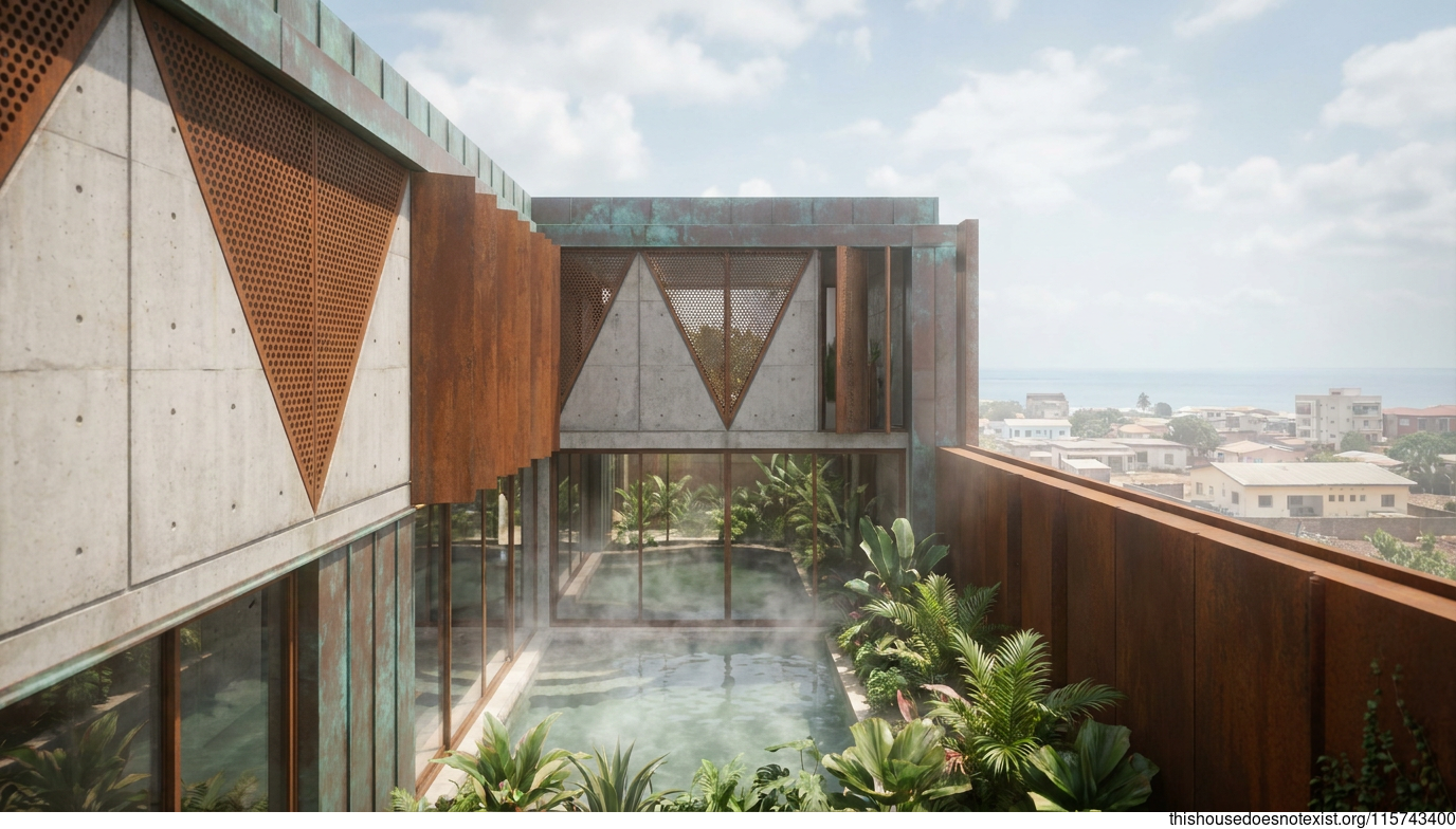 Modern Sustainable Concrete Triangular Residence