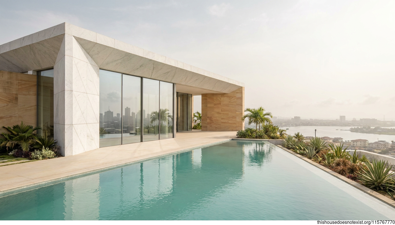 Minimalist Marble Triangular Lagos House