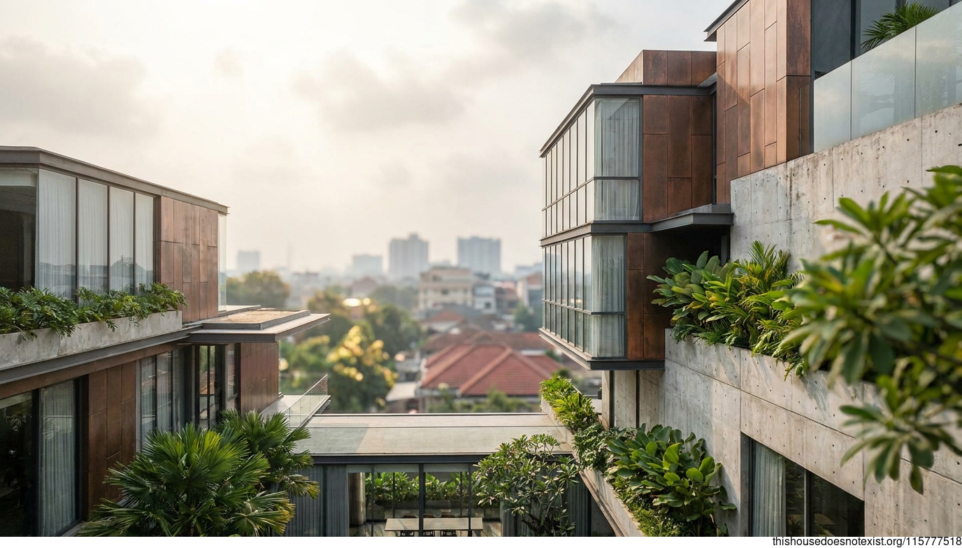 Concrete Copper Glass House