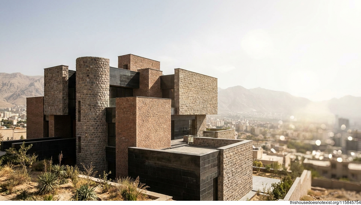 Brutalist Circular Granite House Shiraz