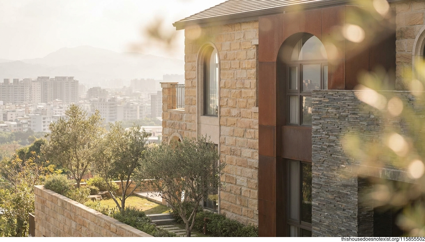 Mediterranean Corten Sandstone House
