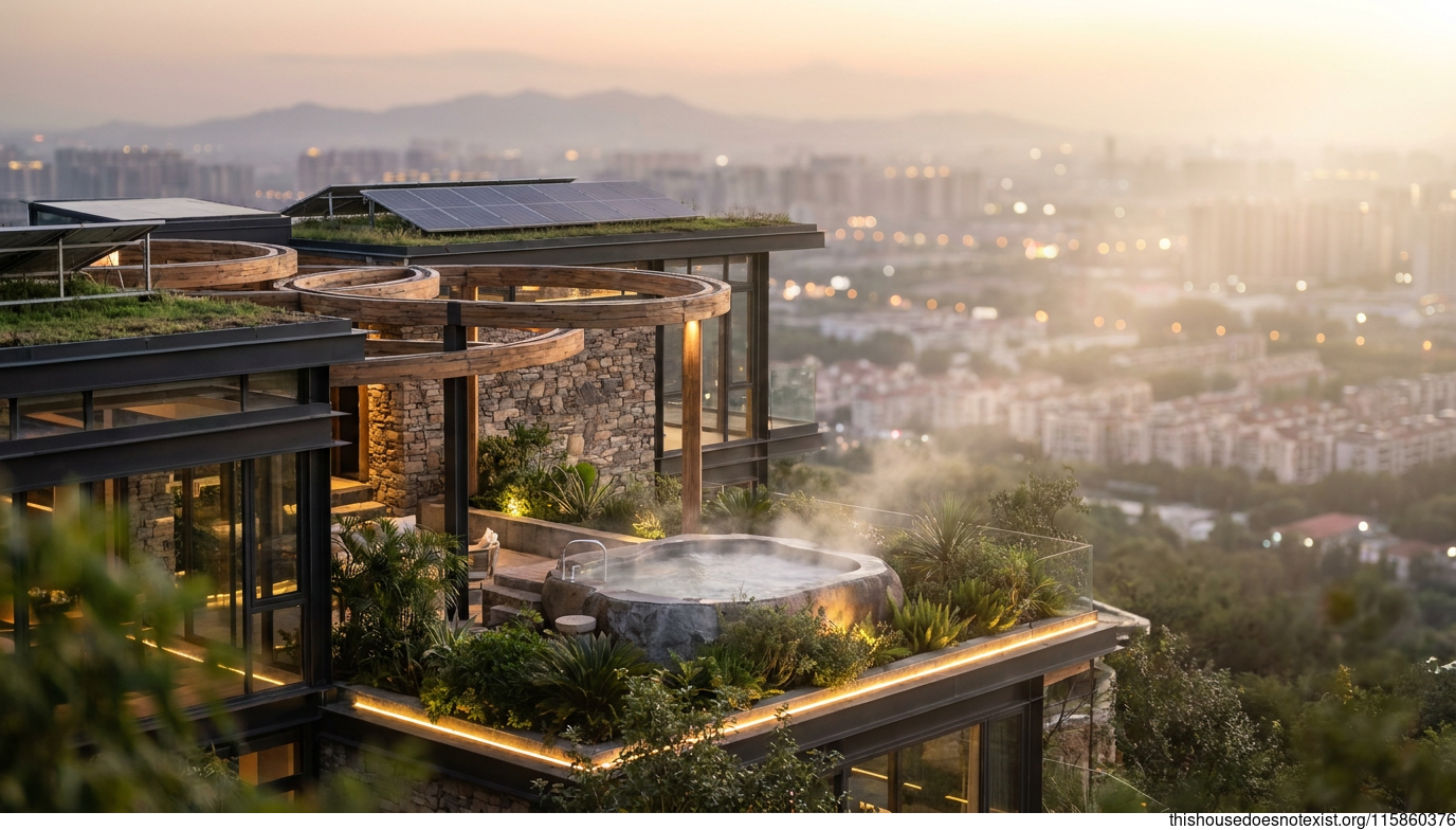 Eco-Modern Circular Villa, Tianjin Sunset