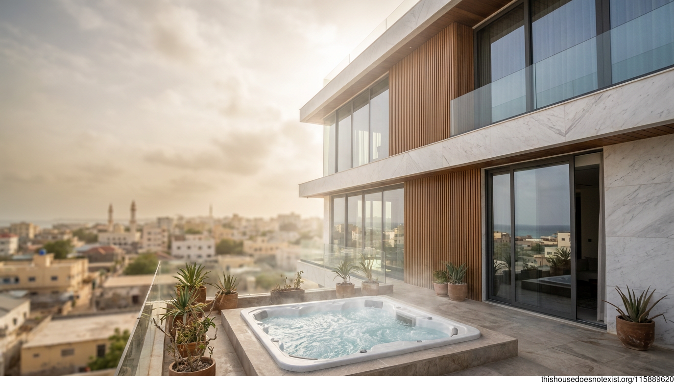 Glass, Marble, Hot Tub