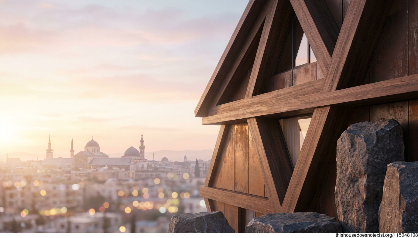 Triangular Cedar Steel House