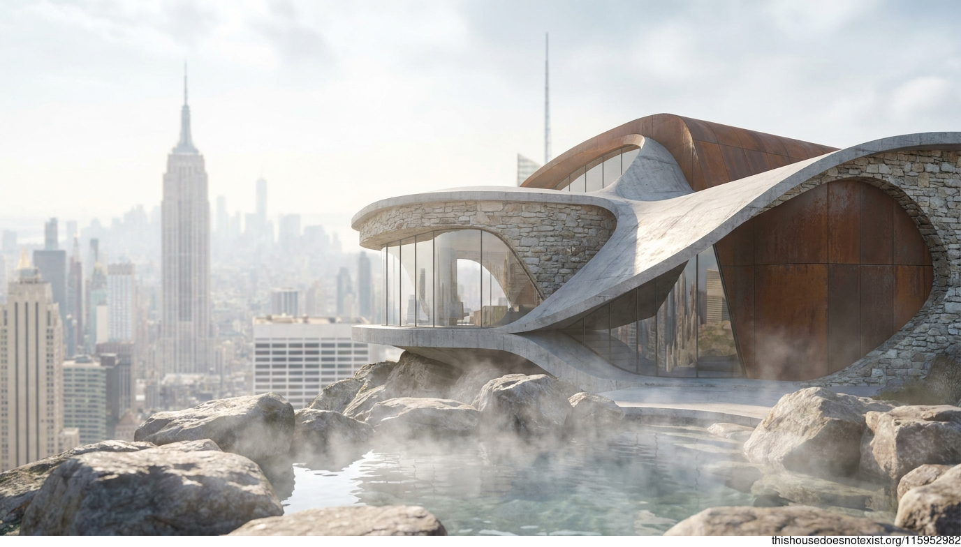 Curved Corten Over Steaming Springs