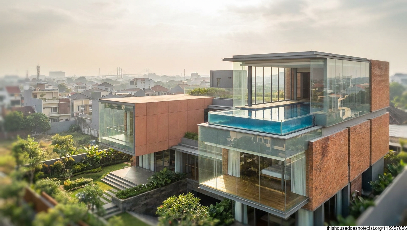 Futuristic Glass Terracotta Infinity Home
