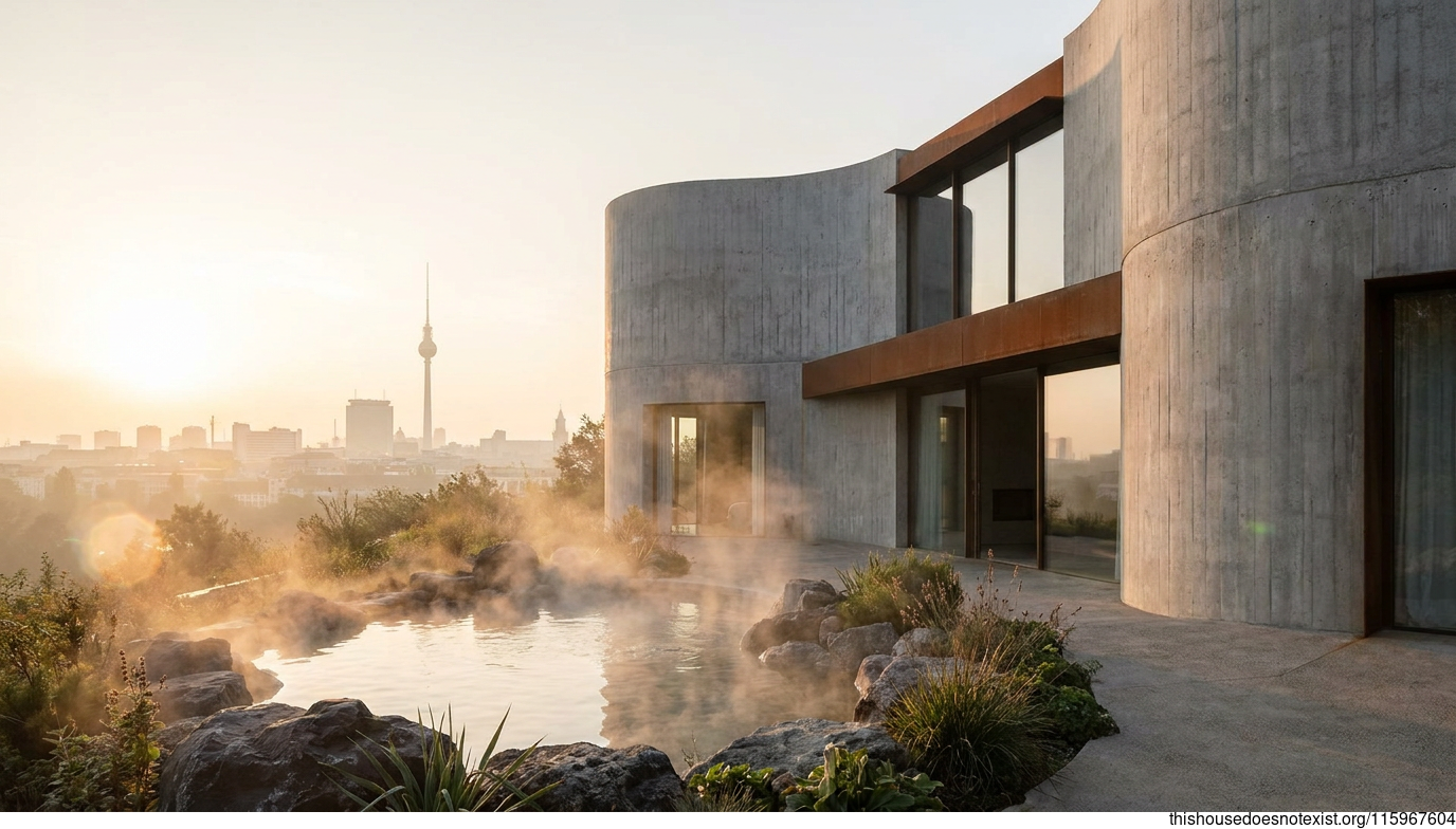 Curved Concrete at Sunset