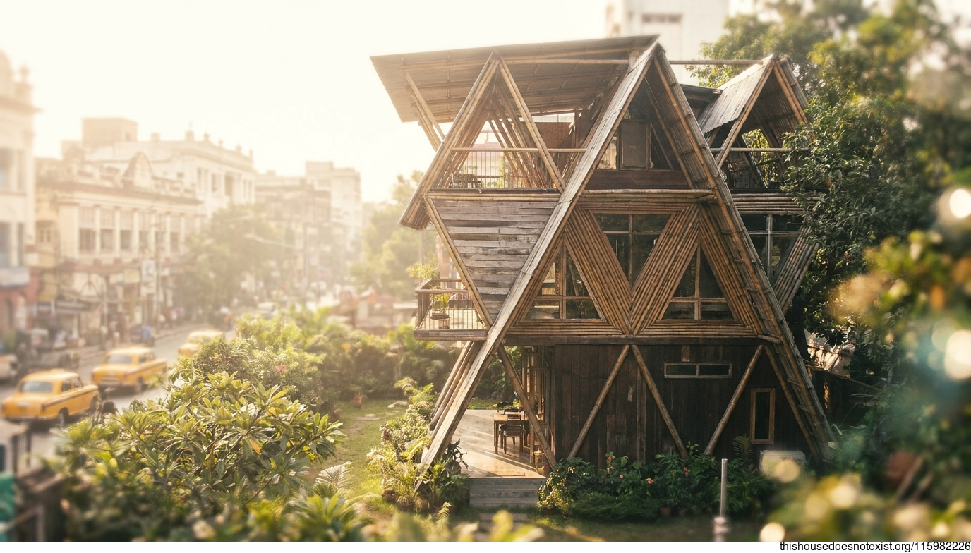 Tropical Timber Triangular Home