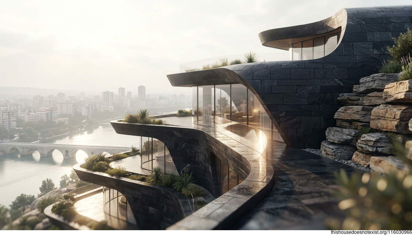 Futuristic Black Stone Curves in Adana
