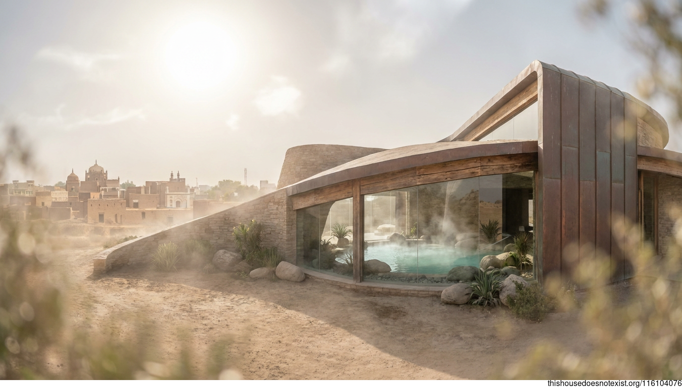 Curved Copper Minimalist Futuristic Home