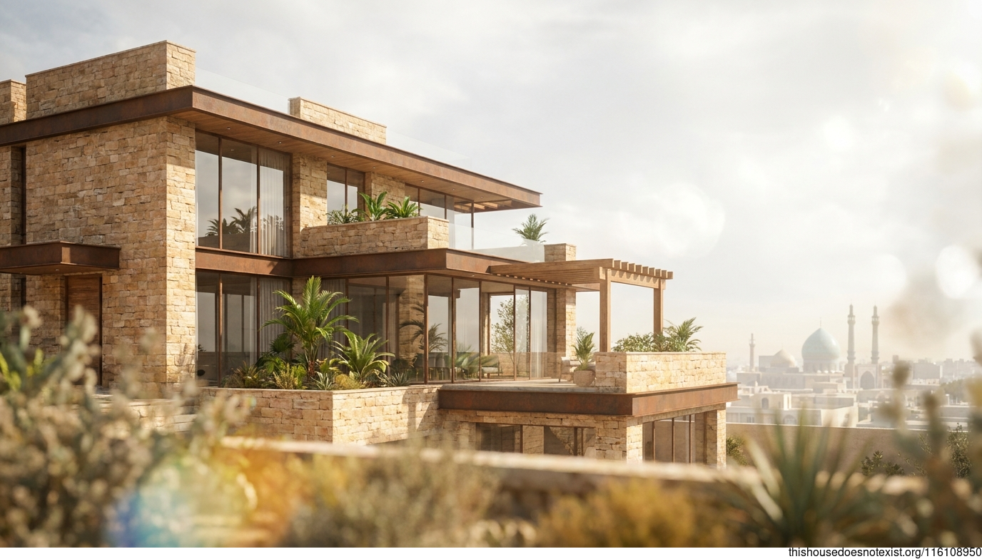 Tropical Stone House in Qom