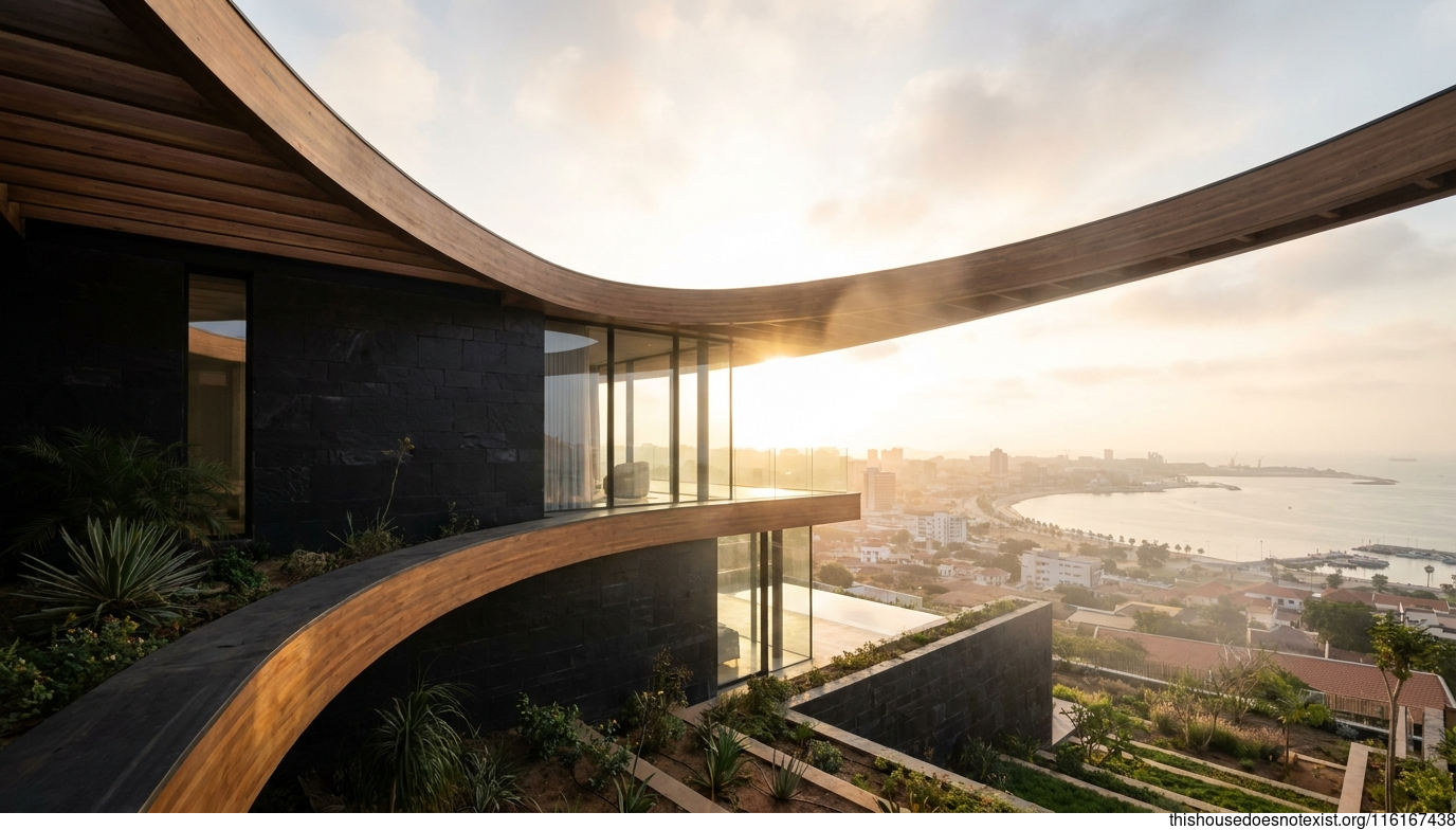 Minimalist Sunrise Curve House