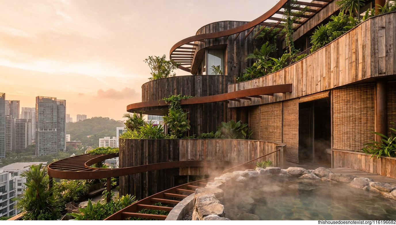 Curved Cedar Sunset Haven