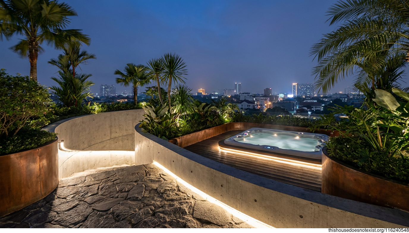 Modern Medan Night Garden Retreat