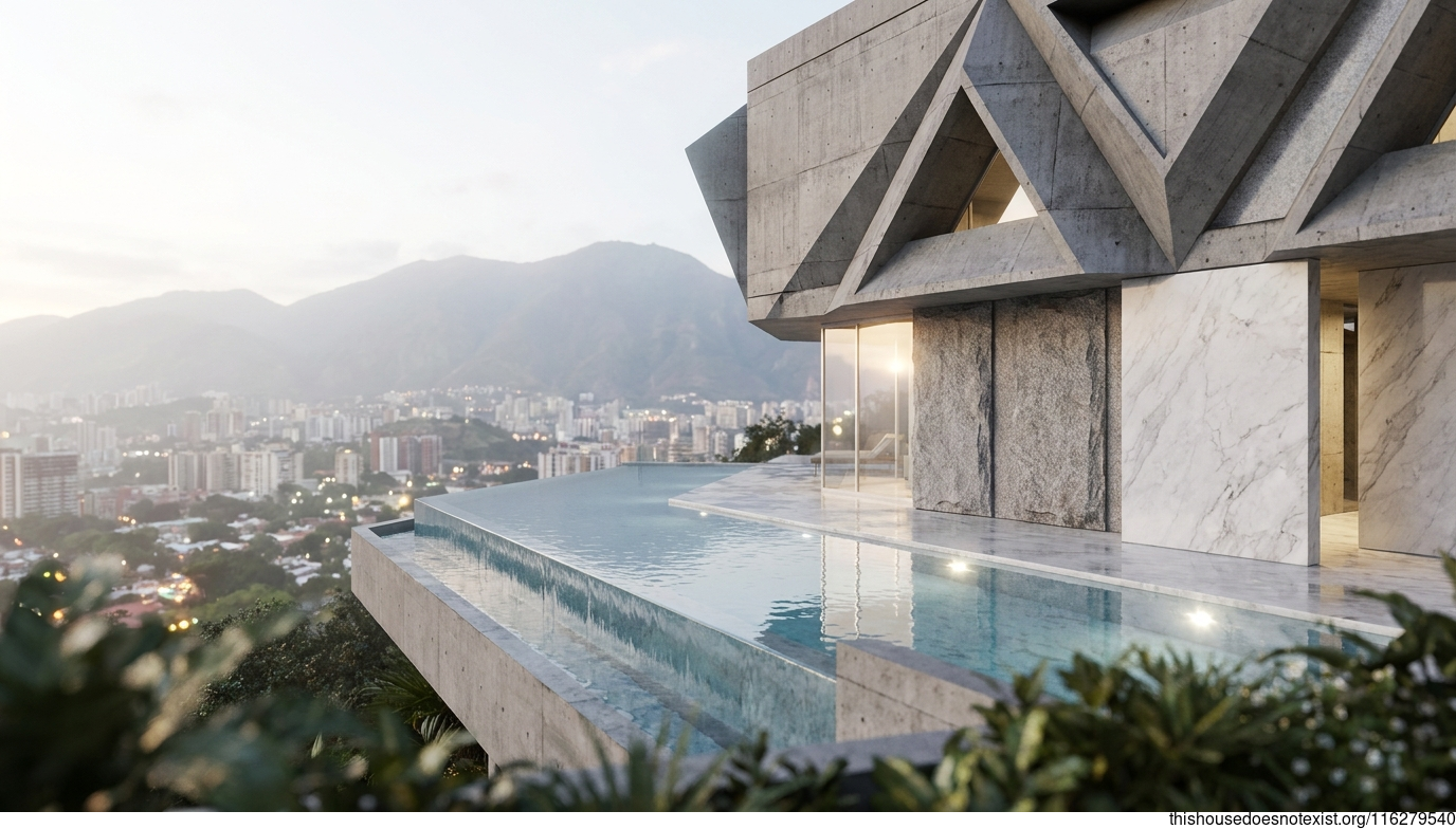 Brutalist Concrete Triangle Caracas House
