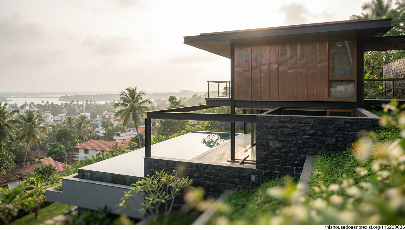Modern Japanese Minimalist Villa in Kollam