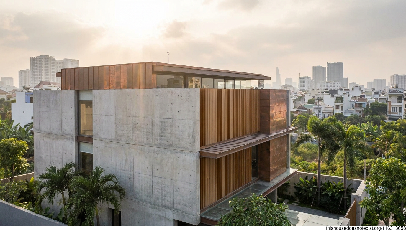 Polished Concrete Modern Home in Vietnam