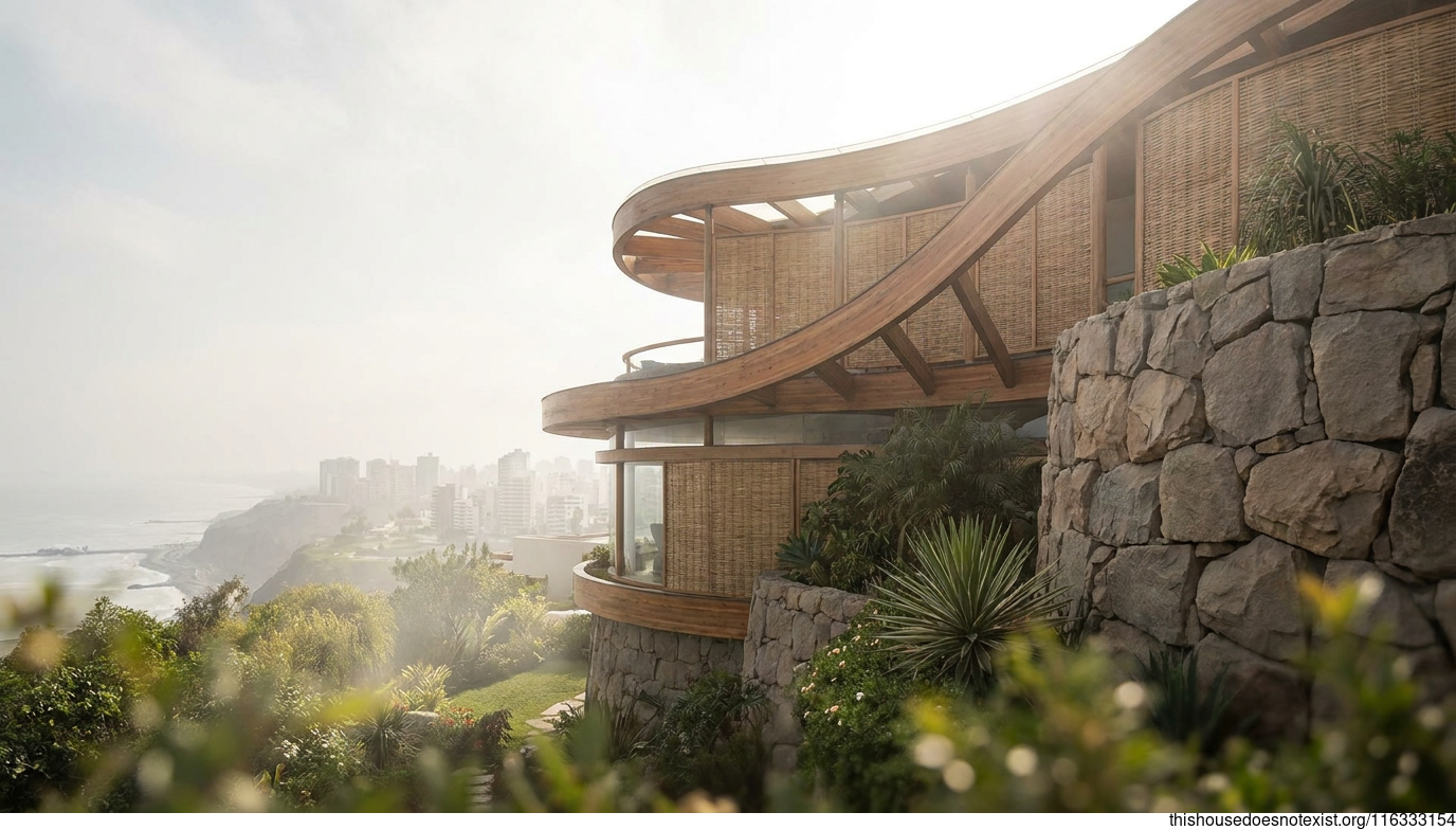 Futuristic Curved Bamboo House in Lima