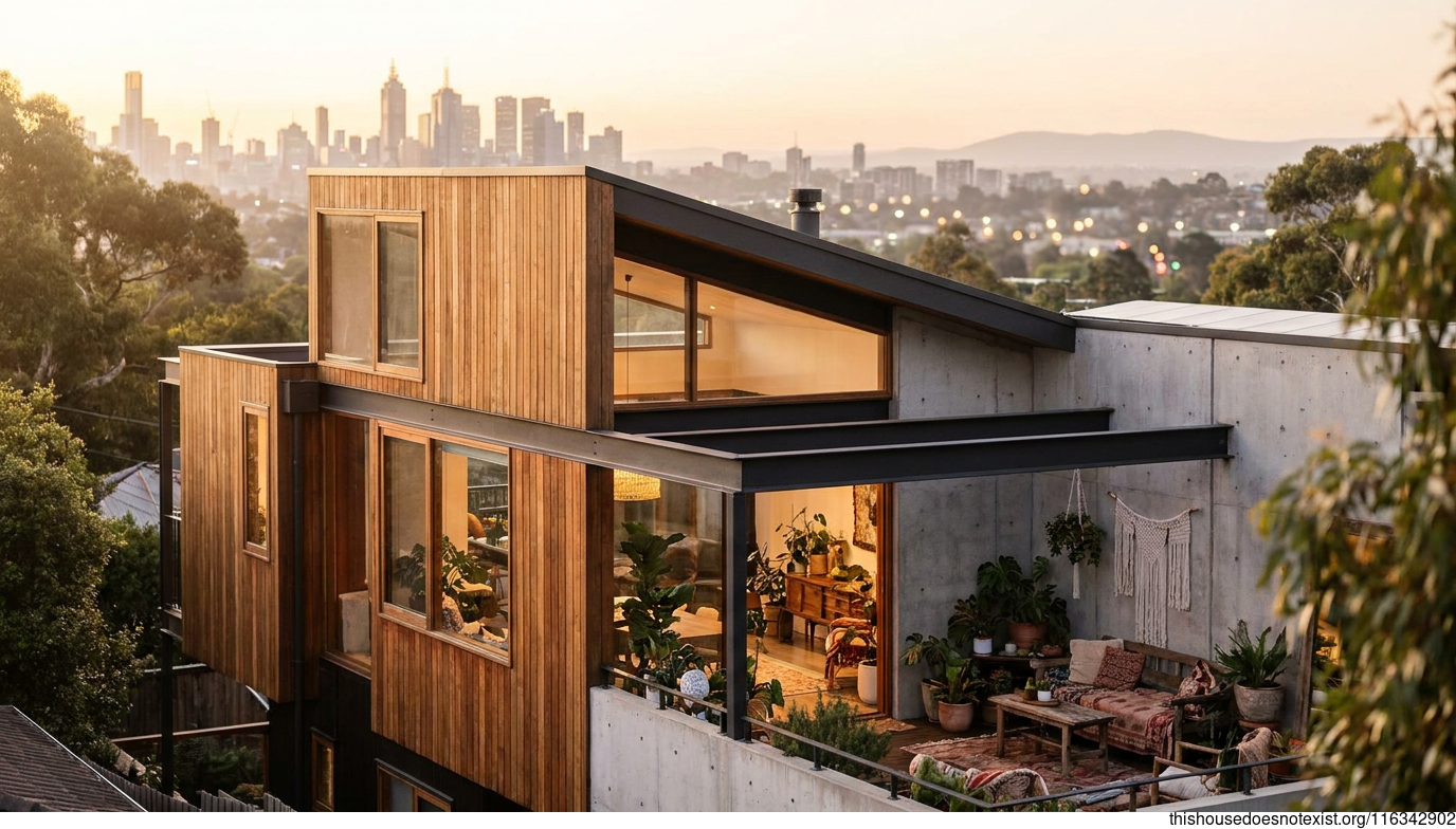 Polished Timber & Concrete Sunset