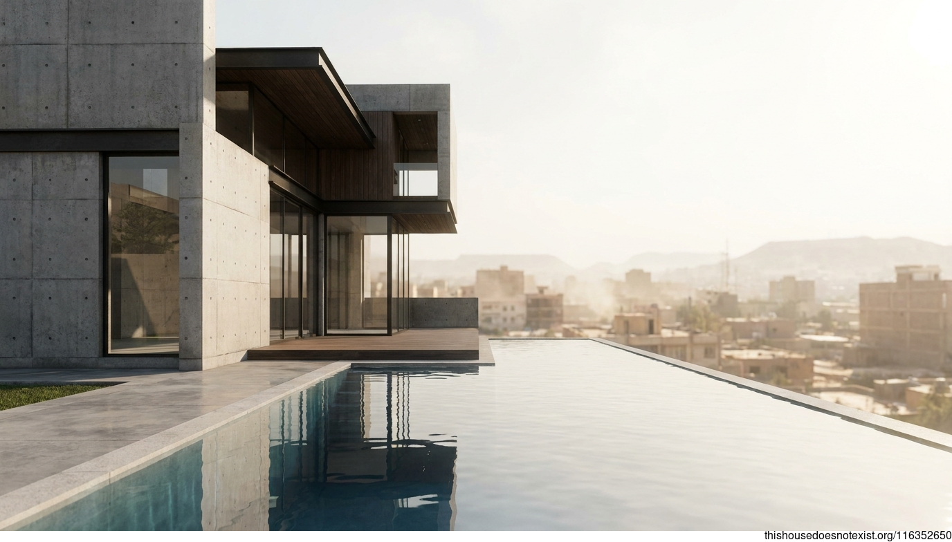 Brutalist Glass House in Ahvaz Sun
