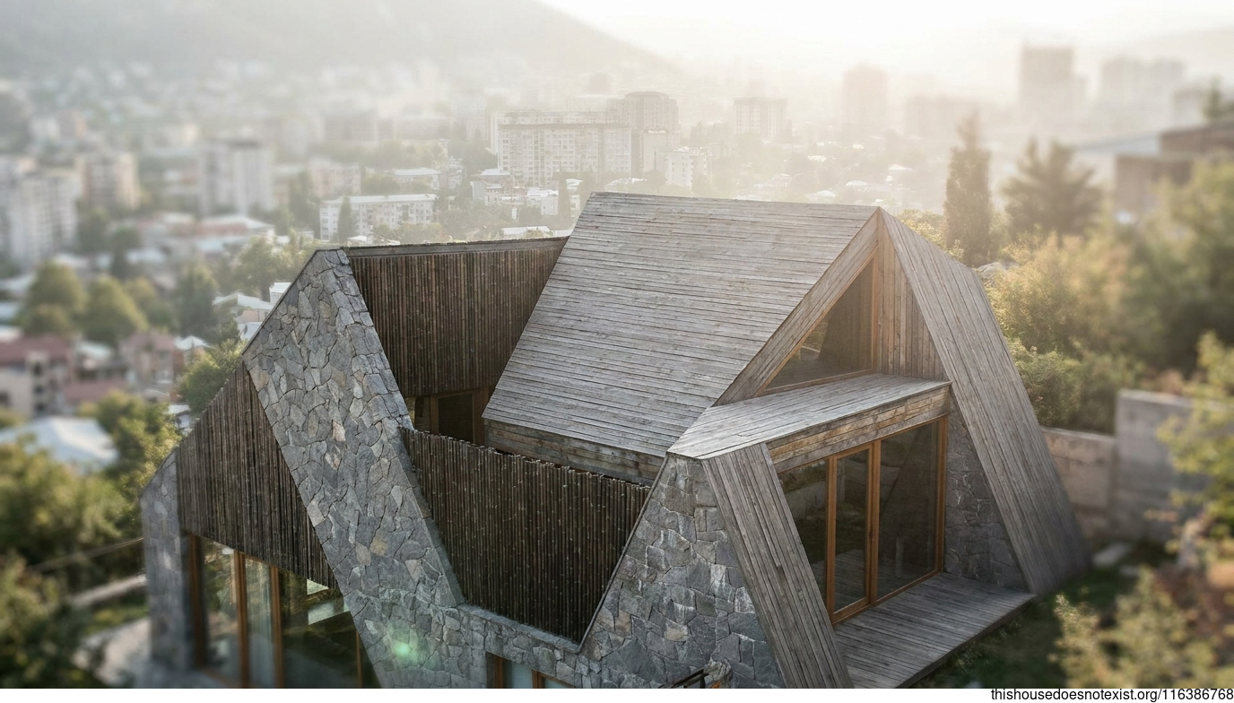 Brutalist Stone Home in Tbilisi
