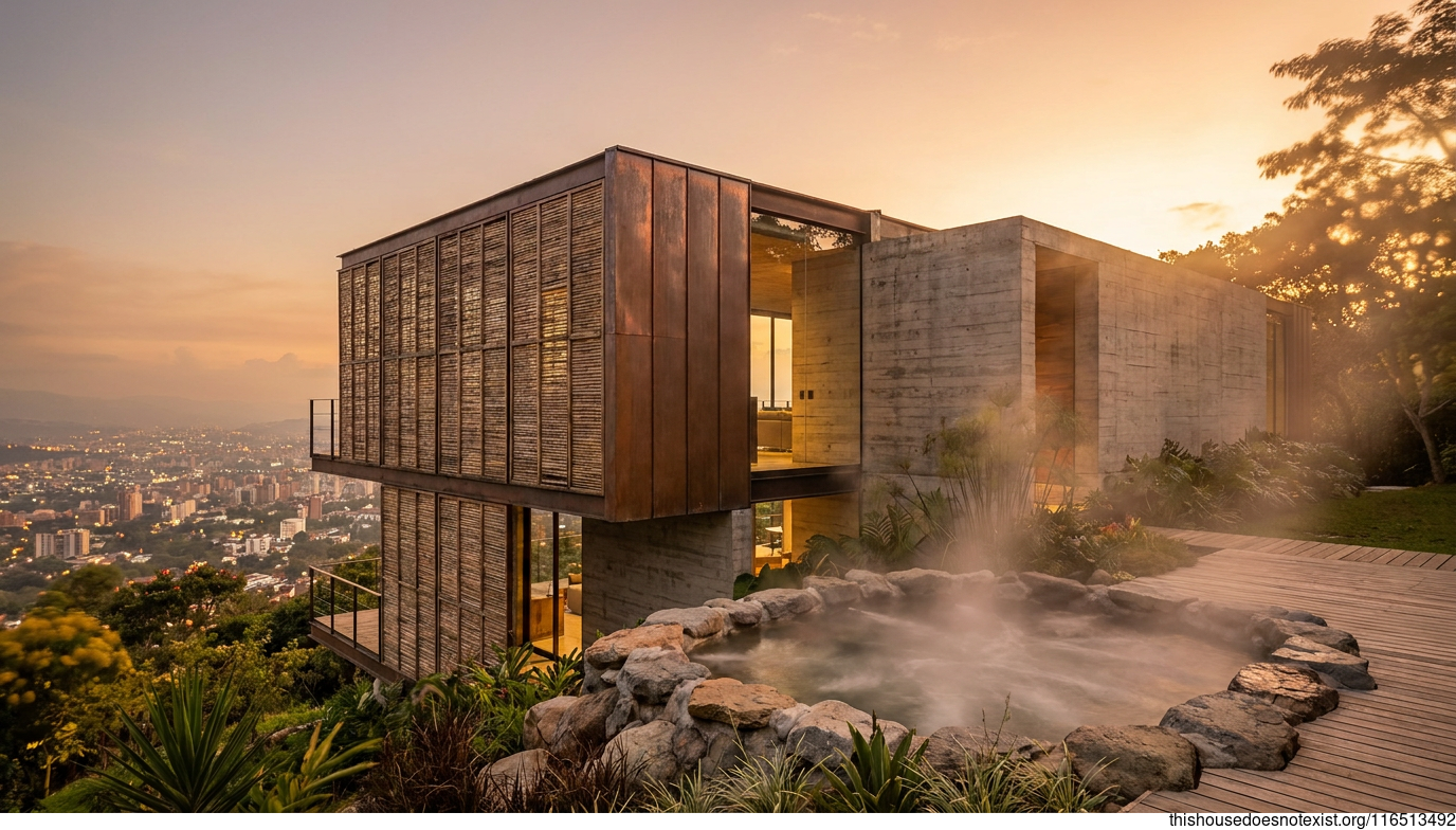 Copper, Bamboo, Hot Spring Sunset