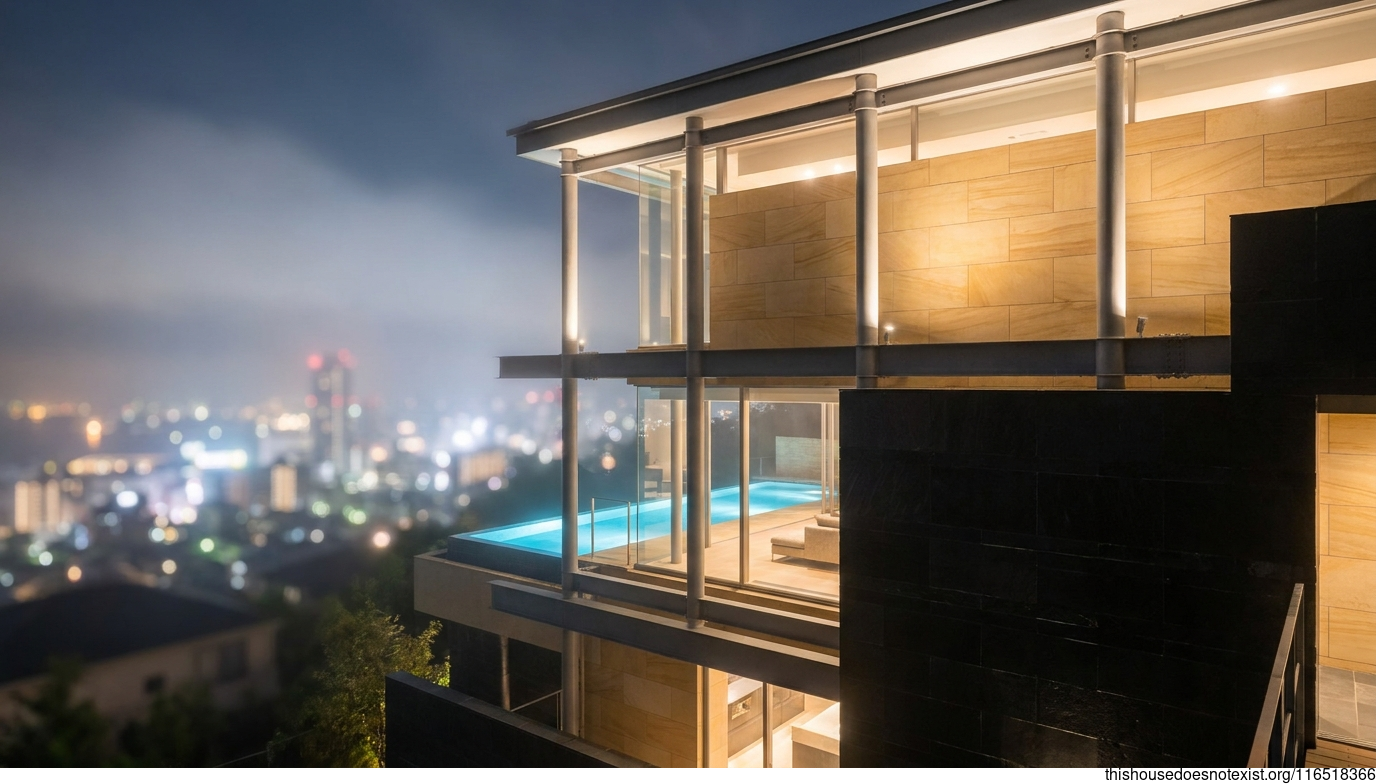 Modern Tropical Steel Home, Kobe Night