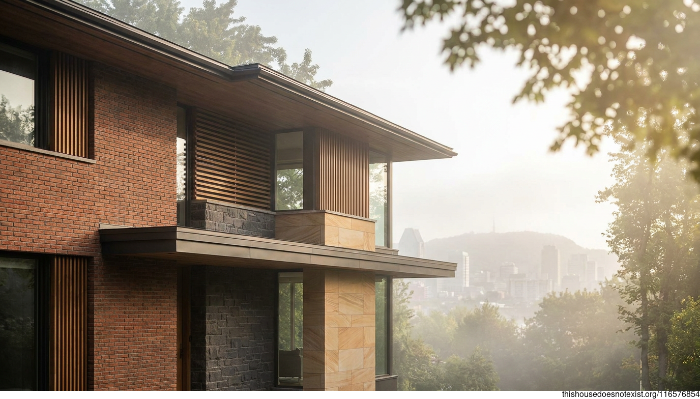 Japanese-Inspired Montreal Brick Residence