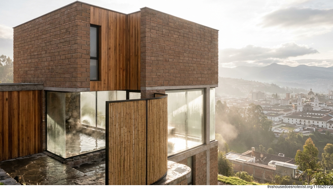 Modern Minimalist Brick House in Quito