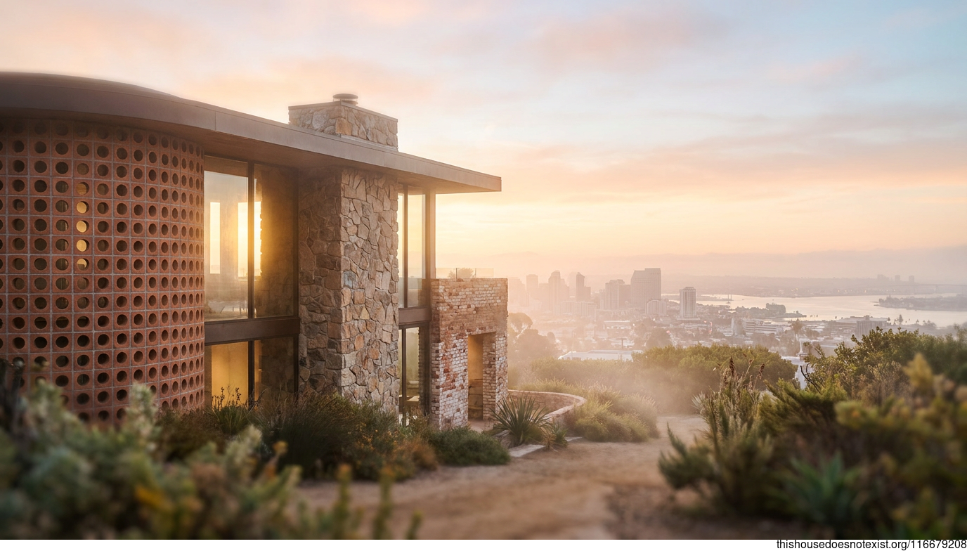 Modern Circular Terracotta Residence, Sunrise San Diego
