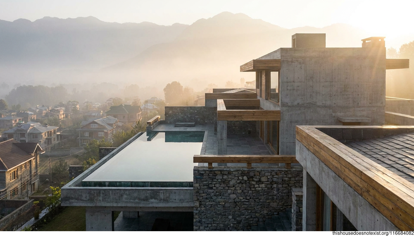 Brutalist Concrete Maximalist House in Srinagar