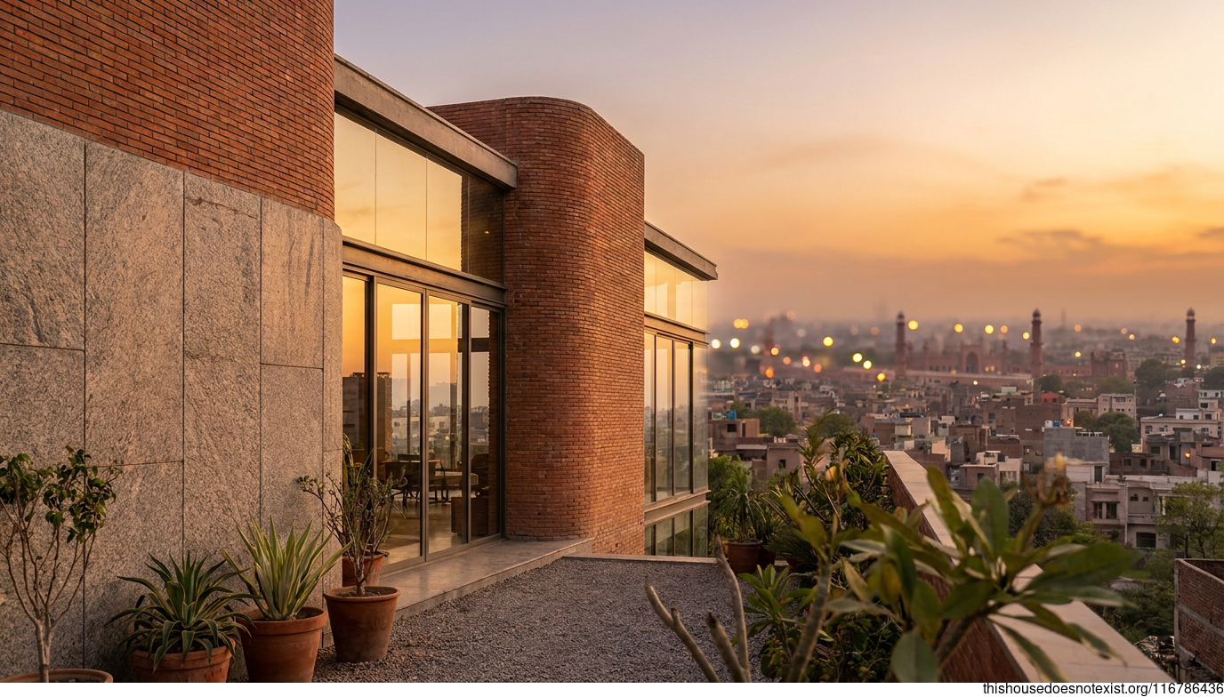 Mediterranean Minimalism in Lahore at Sunset
