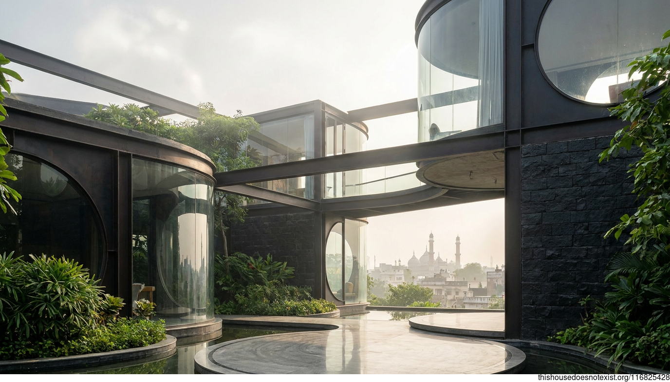 Futuristic Circular Steel Home in Lucknow