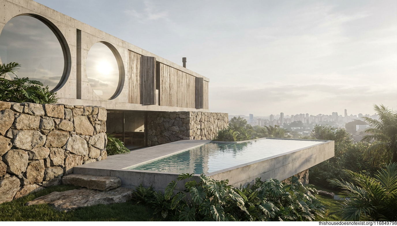 Brutalist Circular Glass House, Curitiba