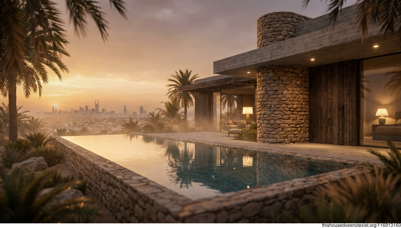 Riyadh Sunset Concrete Retreat