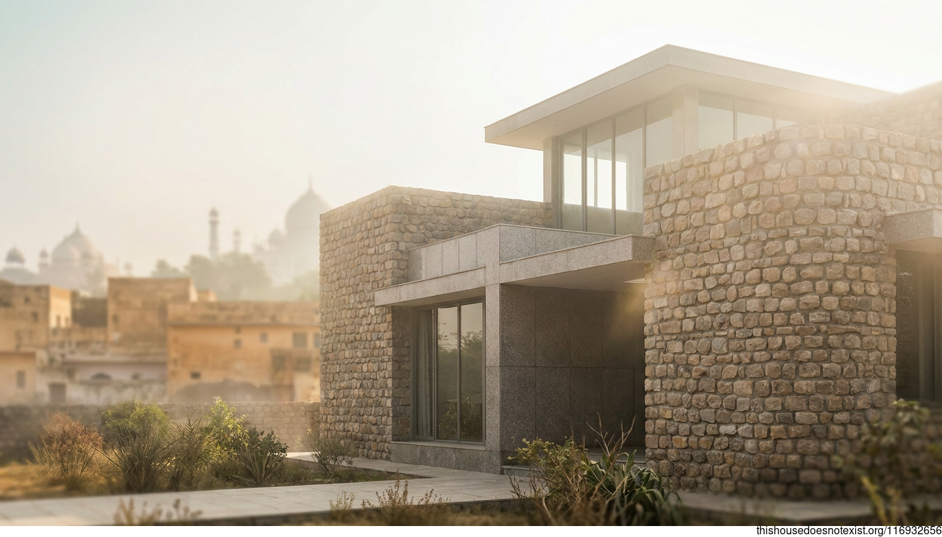 Modern Circular Granite Residence Agra