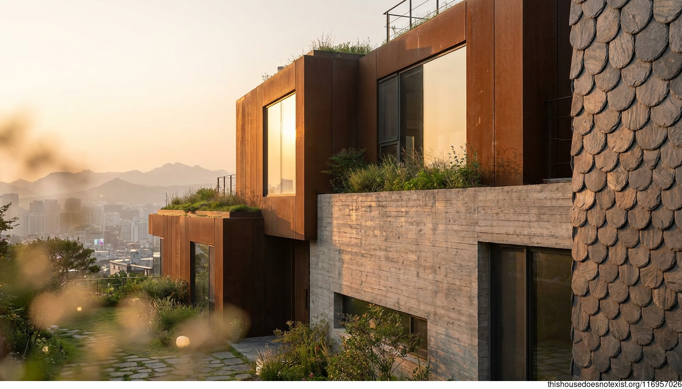 Corten, Slate, Concrete