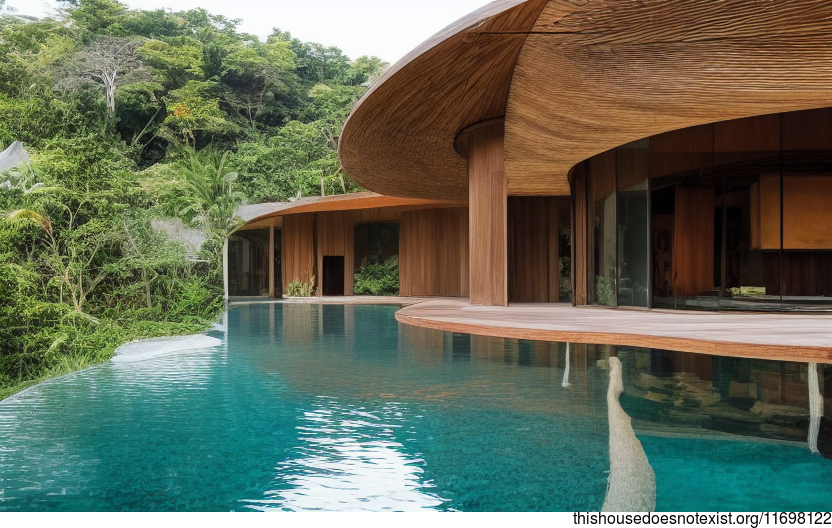 Eco-friendly architecture with a hot infinity pool