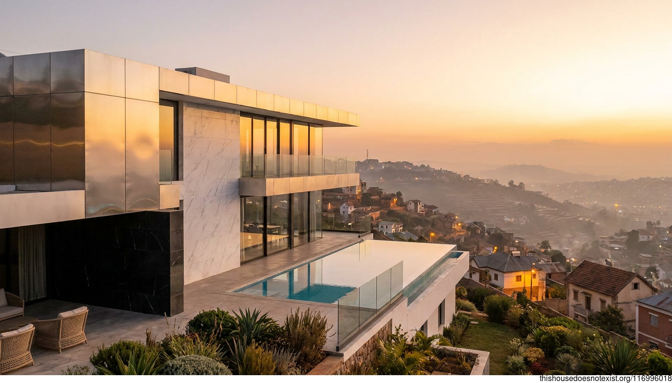 Steel, Marble, Sunset Pool
