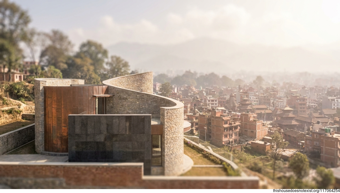 Curved Granite Copper Modern Kathmandu